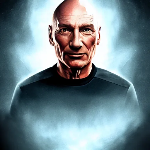 Image similar to picard ultra realistic, digital art, rich deep colors, smooth shadows, high resolution, cinematic