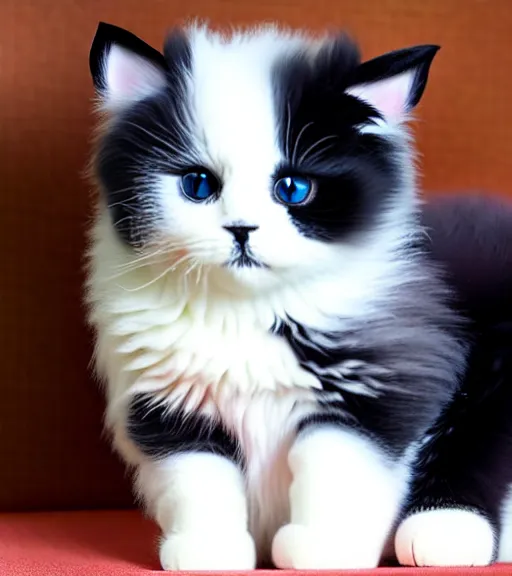 Image similar to black fluffy chantilly - tiffany cat and diluted calico