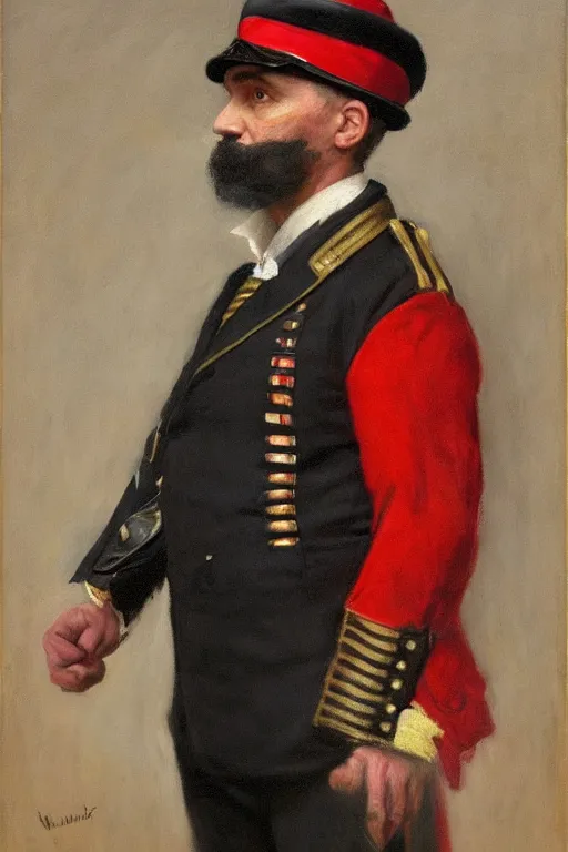 Prompt: full body portrait of the dictator of the atlanta hawks, 1 8 8 9, in full military garb, oil on canvas by william sidney mount, trending on artstation