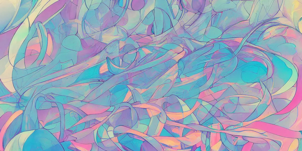 Image similar to an abstract rendering of abstraction pastel colors by James Jean, trending on artstation