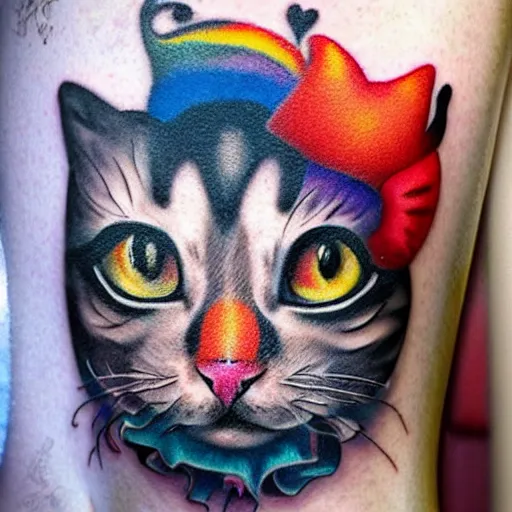 Image similar to clown cat tattoo design