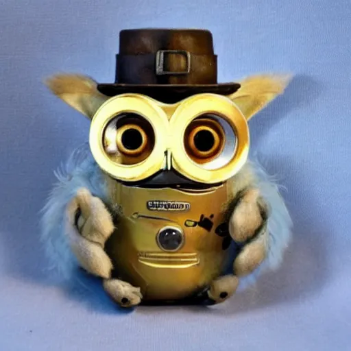 Prompt: a steampunk furby