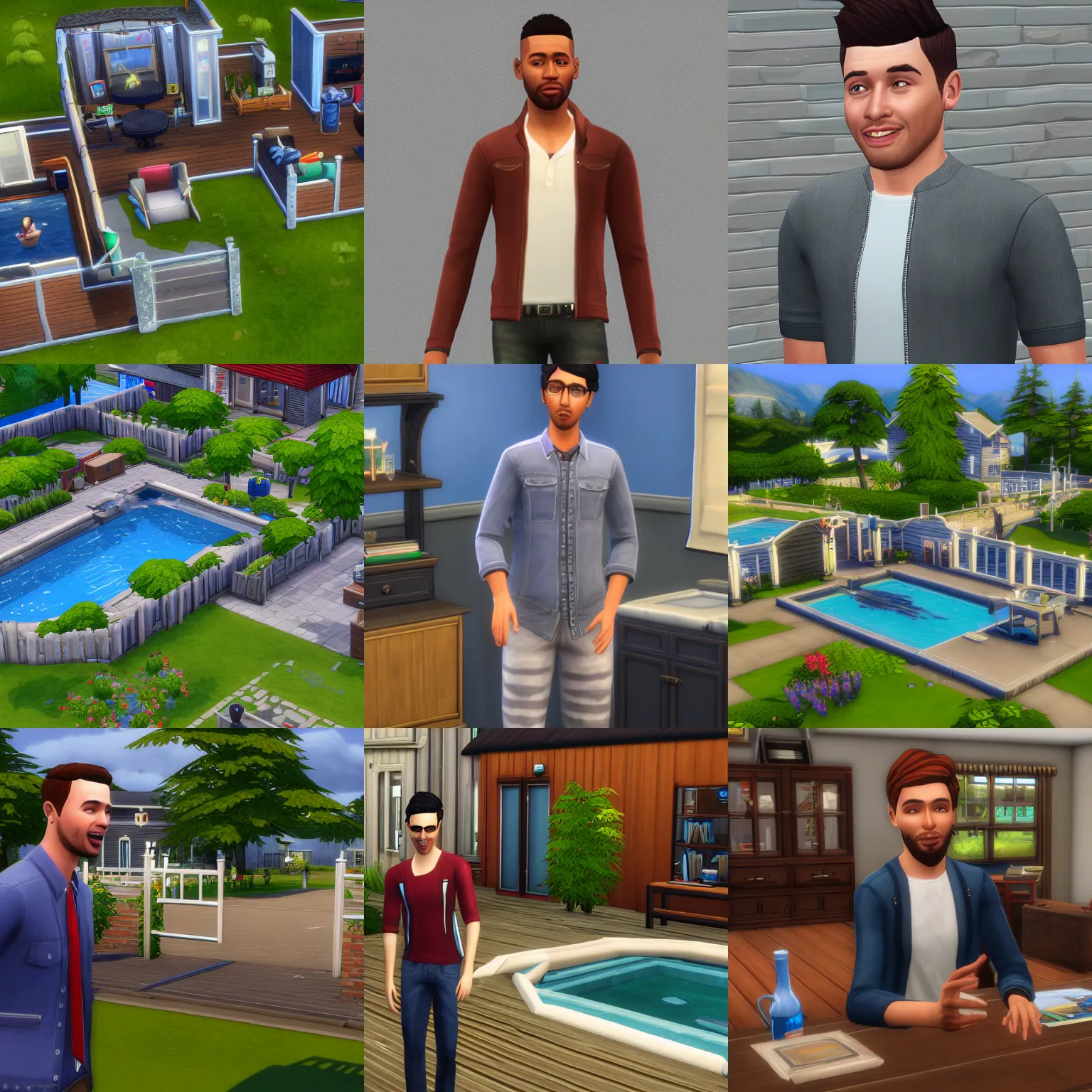 Prompt: paterick bateman in sims 4, splash image