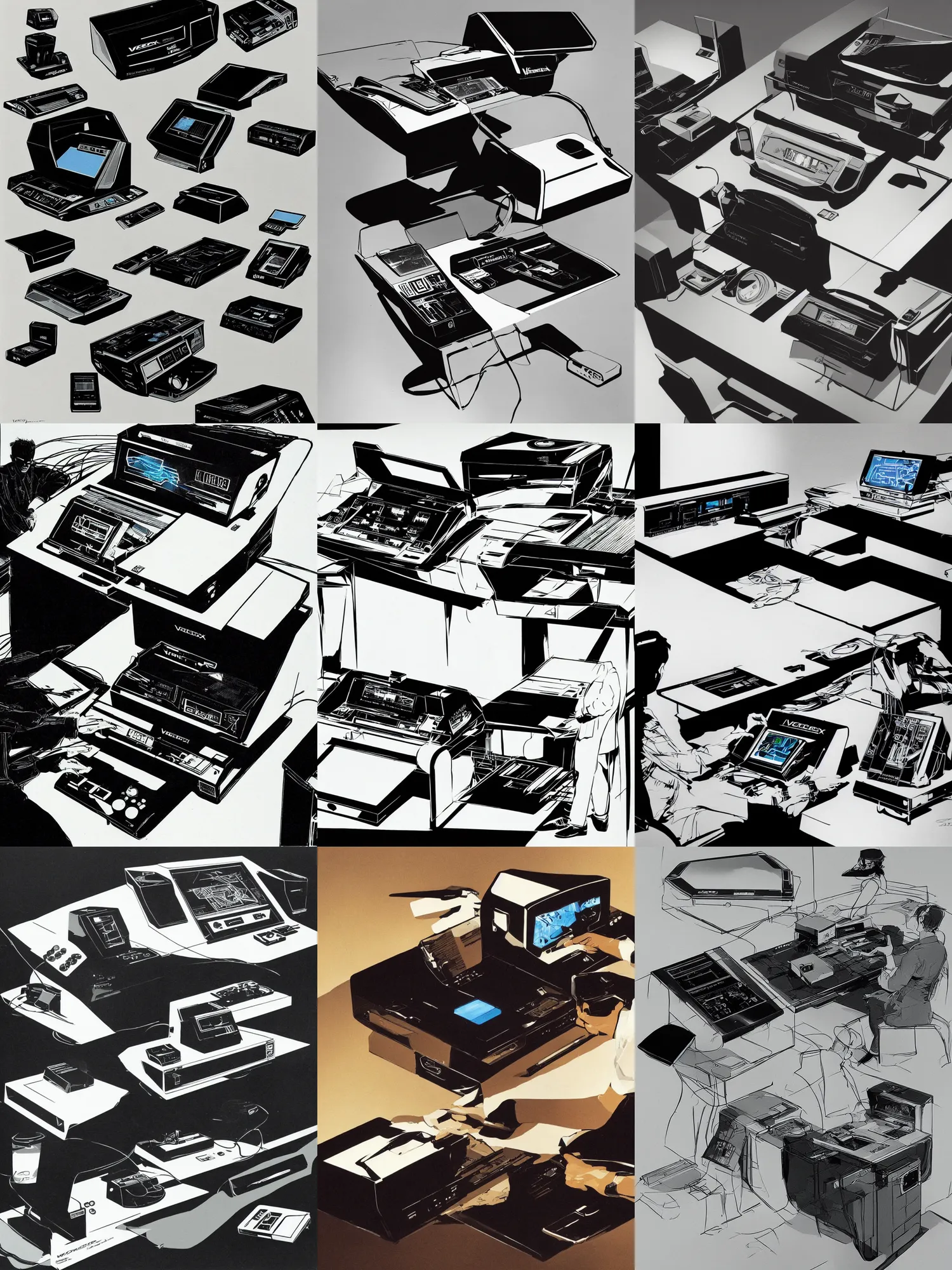 Prompt: Concept of the Vectrex Console by Syd Mead