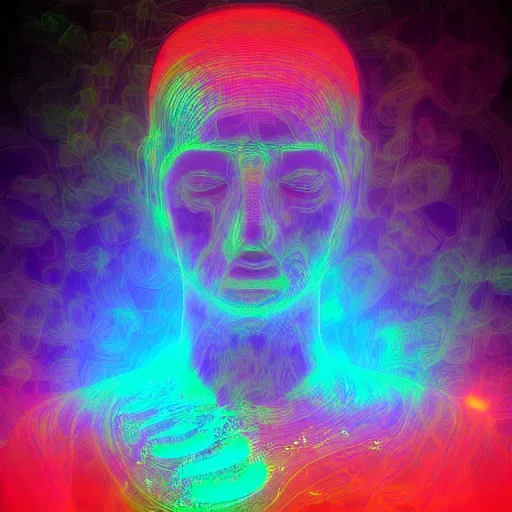 Prompt: psychonautist, digital art, award winning, volumetric lighting