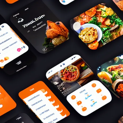 Prompt: Extremely detailed layout of home screen of a food delivery app, made by professional product designer, figma mockup, award winning design, final version