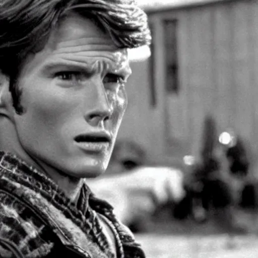 Image similar to high quality, extremely detailed photograph of young clint eastwood as marty mcfly in back to the future old west 1 8 8 5, directed by steven spielberg