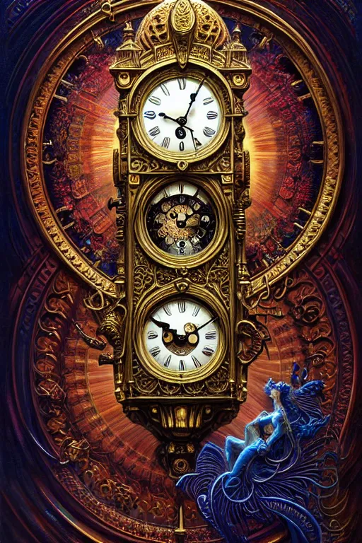 Prompt: intricate ornate British clocks james gurney, dan luvisi, Petros Afshar, tim hildebrandt, liam wong, Mark Riddick, thomas kinkade, ernst haeckel, dan mumford, trending on artstation, josephine wall, WLOP, cgsociety by Gediminas Pranckevicius, trending on cgsociety and DeviantArt