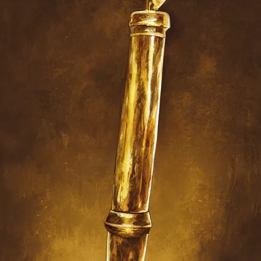 Image similar to a portrait of a giant golden hammer weapon