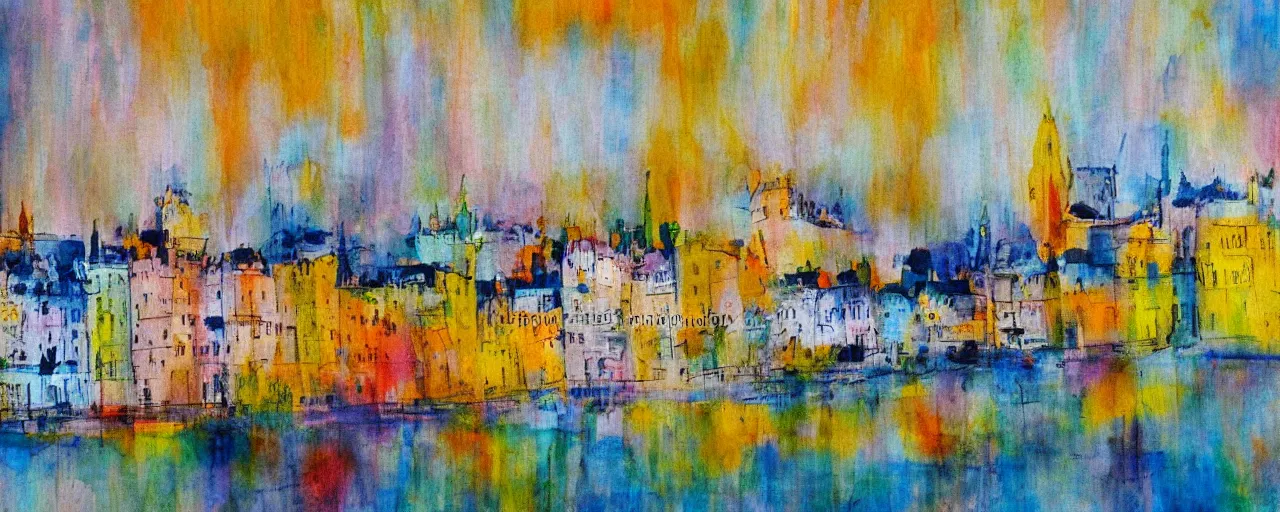 Prompt: nantes, france, abstract landscape painting