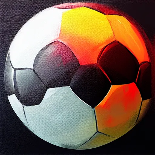 Image similar to detailed illustration of a soccer ball by alena aenami and annato finnstark