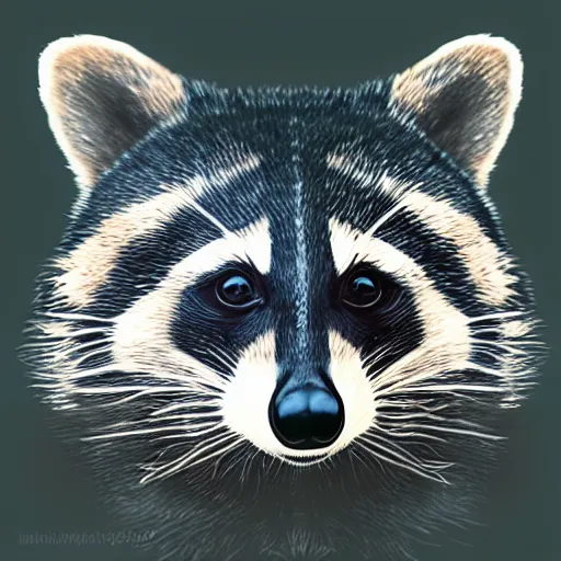 Image similar to “portrait of racoon in the style of metamask with laser eyes”