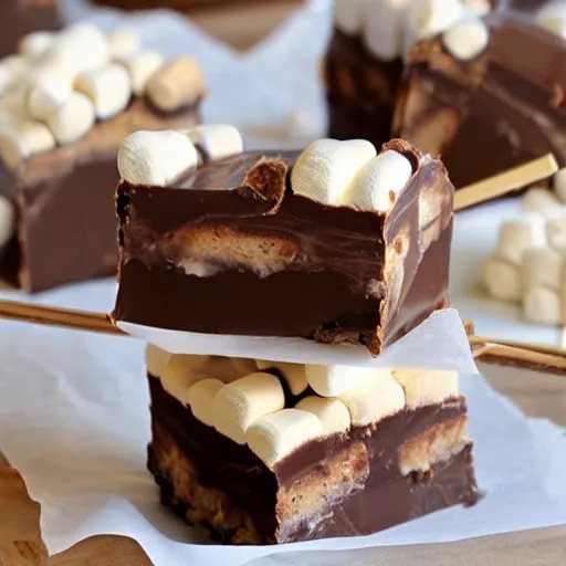 Prompt: smores fudge bars