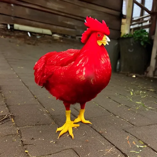 Image similar to adorable crimson chicken