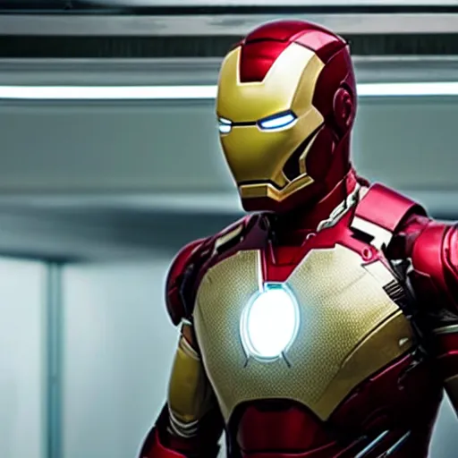 Prompt: A still of Michael B Jordan as Iron Man in Avengers: Endgame (2019)
