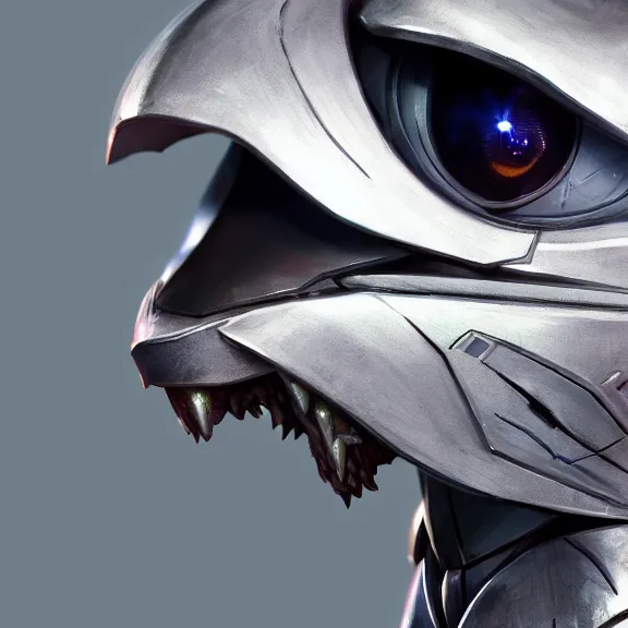 Image similar to close up headshot of a cute beautiful stunning anthropomorphic female robot dragon, with sleek silver metal armor, glowing OLED visor, facing the camera, high quality maw open and about to eat your pov, food pov, the open maw being highly detailed and soft, highly detailed digital art, furry art, anthro art, sci fi, warframe art, destiny art, high quality, 3D realistic, dragon mawshot, maw art, pov furry art, furry mawshot, macro art, dragon art, Furaffinity, Deviantart Eka's Portal