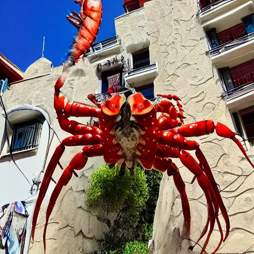 Image similar to lobster smoking gaudi style