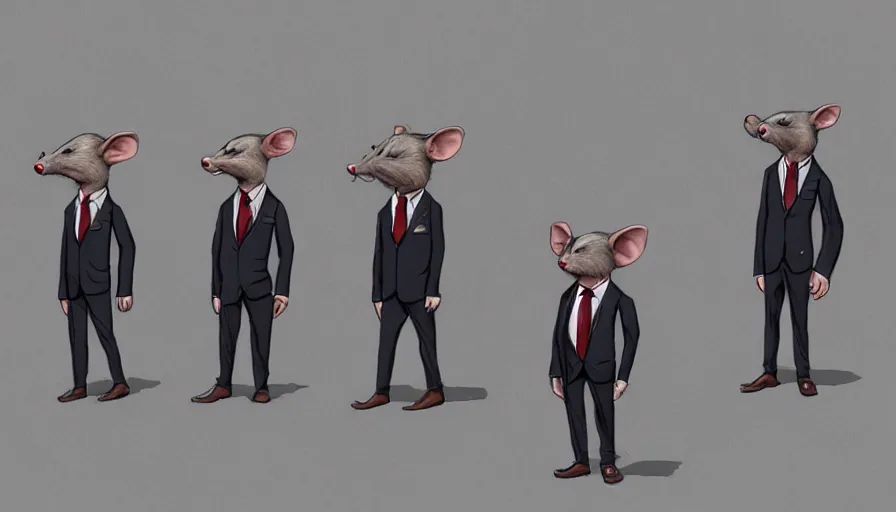 Prompt: anthropomorphic rats in suits waiting for the train, dystopian art, artstation, photorealistic rendering, concept art