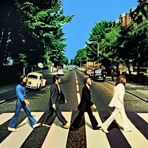 Prompt: abbey road by beatles, the album sleeve