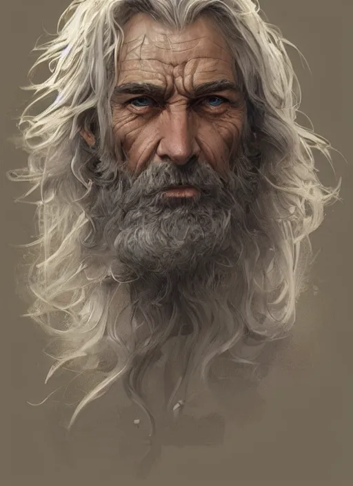 portrait of a ruggedly old handsome cleric, soft hair, | Stable ...