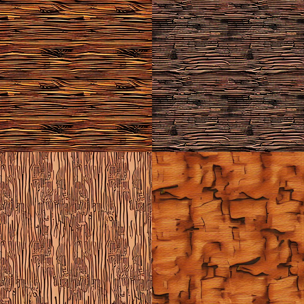 Image similar to seamless stylized cartoon wood bark texture 5 1 2 x 5 1 2