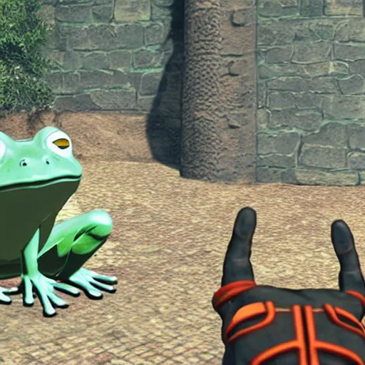 Image similar to frog pokemon, wes anderson, screenshot from call of duty black ops 2