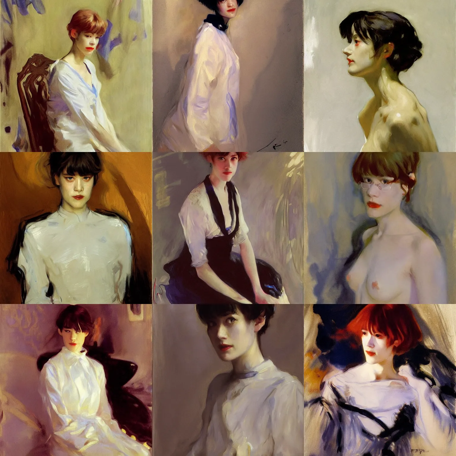 Prompt: rei ayanami, by john singer sargent, anders zorn, joaquin sorolla