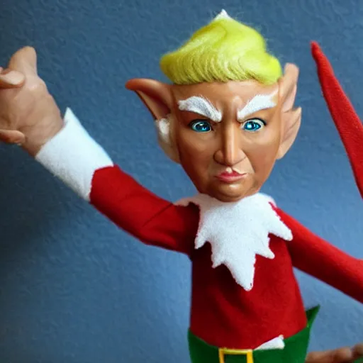 Image similar to a fantasy elf that looks like donald trump