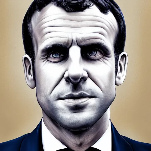 Prompt: digital art portrait of emmanuel macron with robot ears falling in the sun, 4k, sharp focus, Andreas Rocha