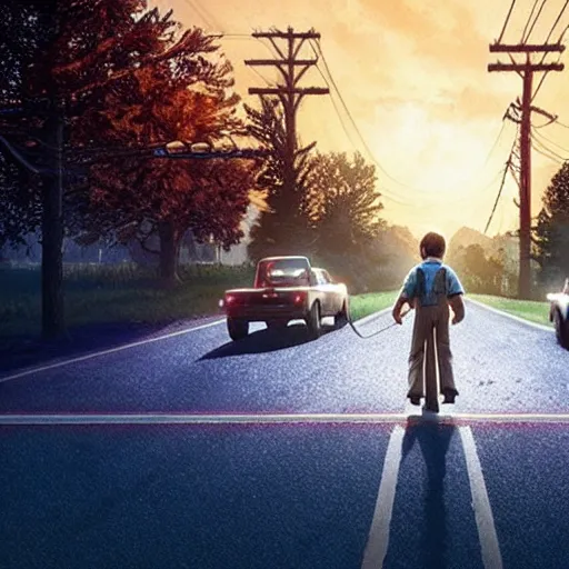 Prompt: Open-world PS5 Stranger Things video game