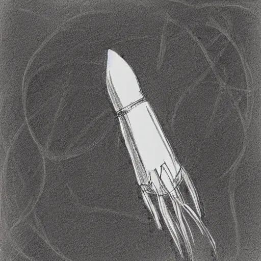 Image similar to lenoardo da vinci sketch of modern rocket