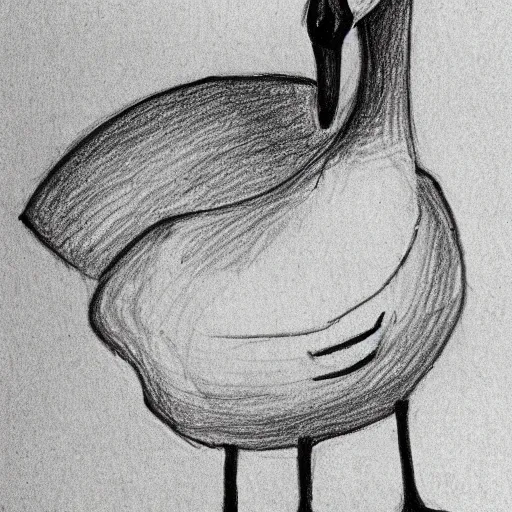 Prompt: a kids drawing of a goose