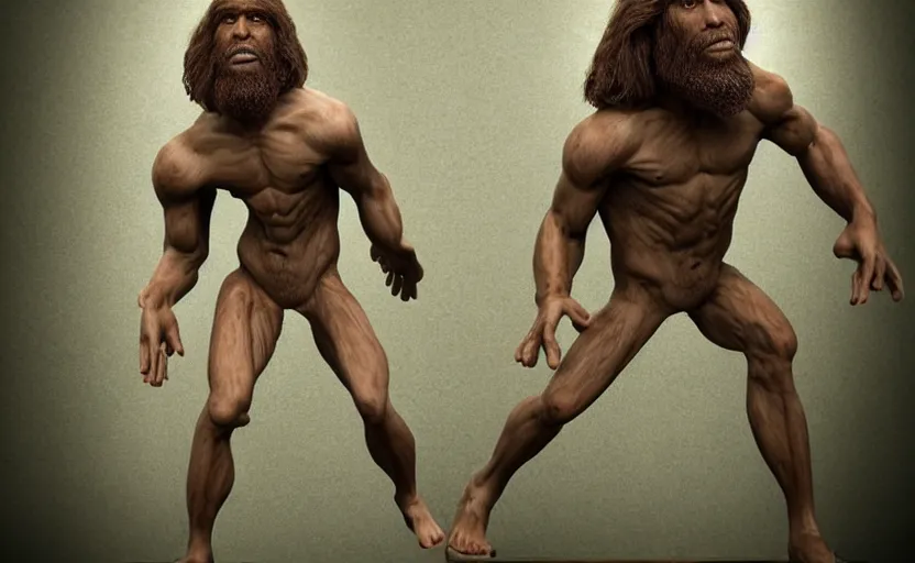 Image similar to made a neanderthal became prophet and many people follow him, perfect dynamic posture, perfect dynamic environment, perfect dynamic body form, perfect dynamic pose, perfect dynamic form, pinterest, perfect dynamic position, award winning photo by national geographic, and pulittzer winner, bokeh, reduce duplication interference