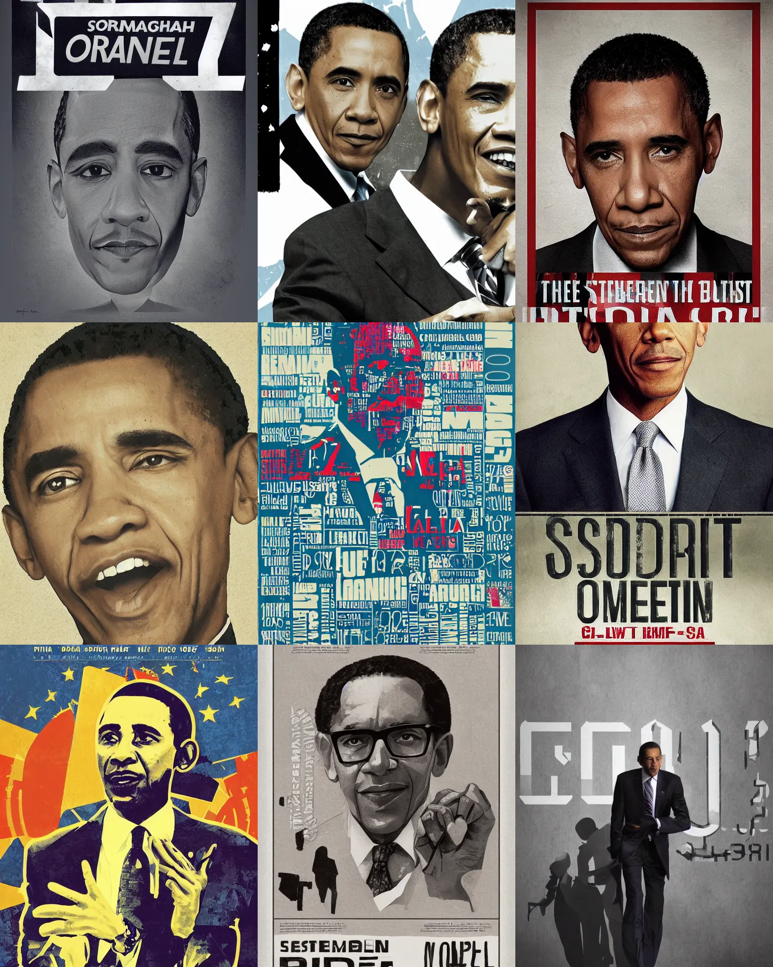 Prompt: minimal movie poster, espn's stephen a. smith is president barack obama, solid colors, digital art