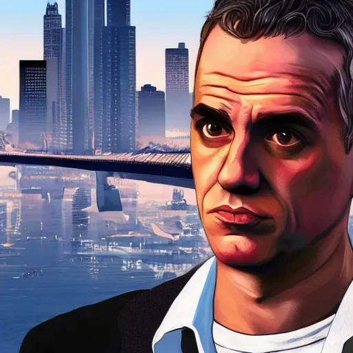 Prompt: Transgender Jordan Peterson in GTA V, Cover art by Stephen Bliss, Boxart, loading screen