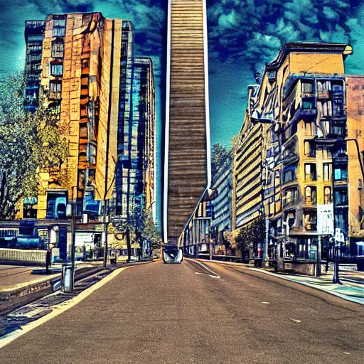 Image similar to urban hypernormalization surreal digital art