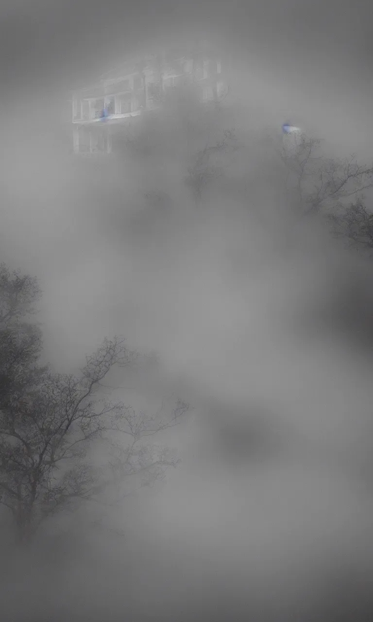 Prompt: photo of transparent Bathochordaeus billowing its layered strate, depth of field, solidifying from the fog