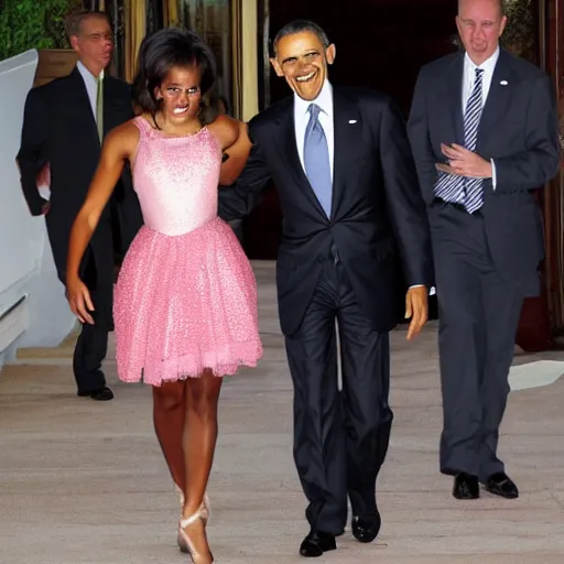 Image similar to obama in a ballerina dress