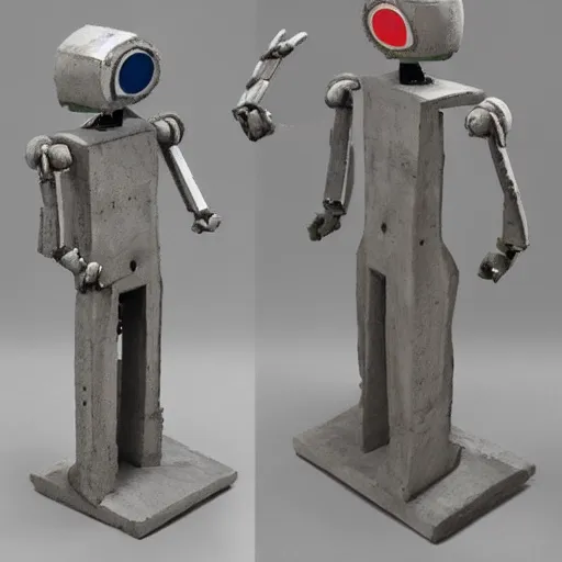 Prompt: humanoid robot 1 9 3 0 concrete art