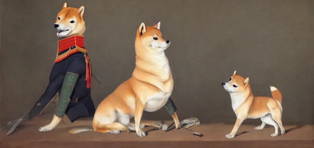 Prompt: Painting of Napoleon as a Shiba Inu, 8K, high quality