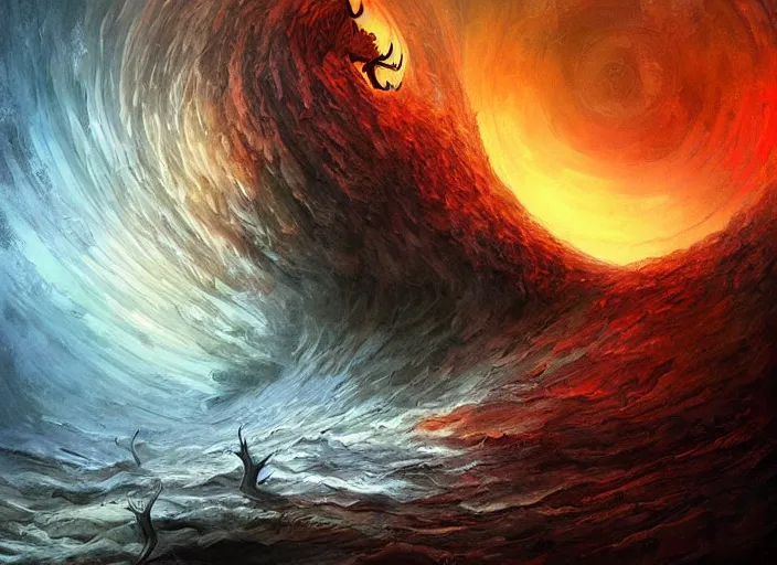 Prompt: vortex consumes the only hope of mankind, high fantasy, art, deviant art, painting, epic