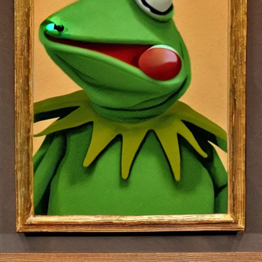 Image similar to portrait of kermit the frog, renaissance