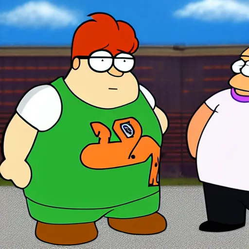 Prompt: Peter Griffin meets Vinesauce Joel, Realistic, HDR, Clear Image, HDD, Dynamic lighting,