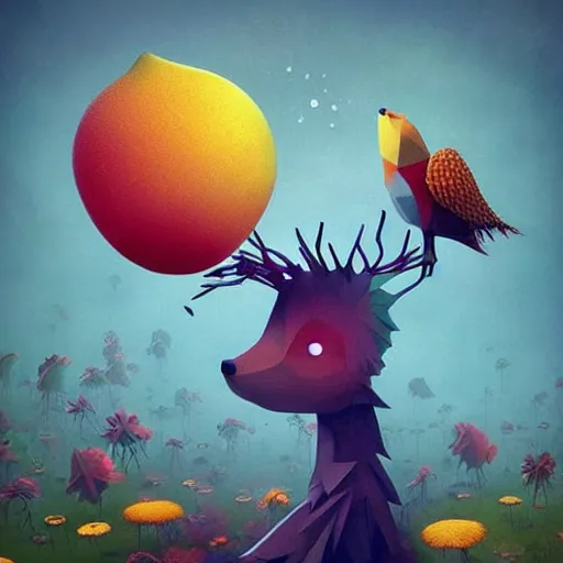 Image similar to low poly, pixar, surreal hybrid animals, nostalgia for a fairytale, magic realism, flowerpunk, mysterious vivid colors by andy kehoe and amanda clarke en un mundo de Gediminas Pranckevicius