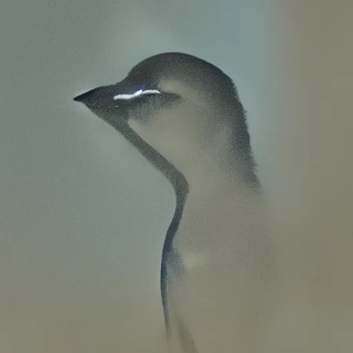 Image similar to an artistic photograph of a shadowy bird, 3 5 mm, muffled colours