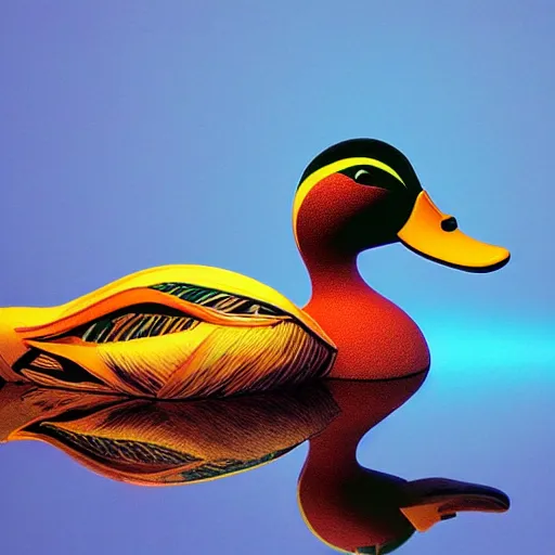 Prompt: hallucinogenic duck