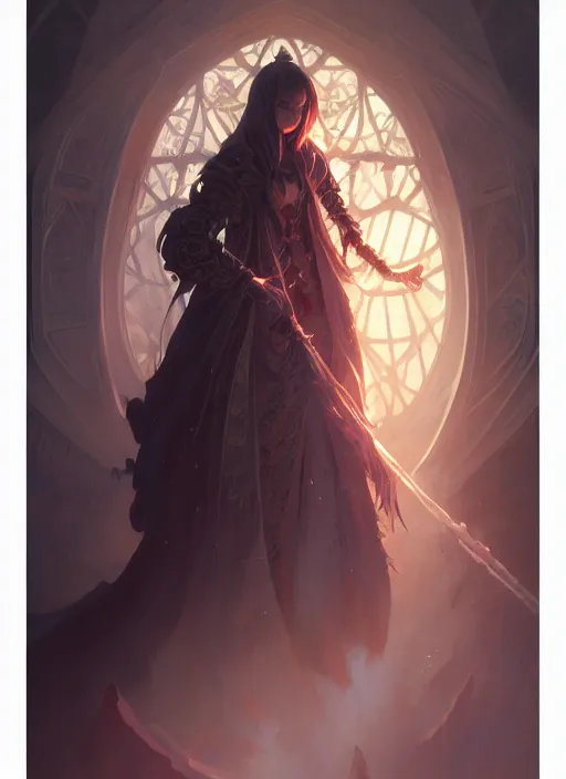 Image similar to Highly detailed portrait of Ainz Ooal Gown, Stephen Bliss, unreal engine, fantasy art by Greg Rutkowski, Loish, Rhads, ferdinand knab, Makoto Shinkai and Lois van baarle, ilya kuvshinov, rossdraws, Tom Bagshaw, alphonse mucha, global illumination, radiant light, detailed and intricate environment