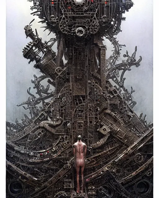 Image similar to rage against the machine band made out of machine parts, concept art, intricate details, highly detailed by greg rutkowski, michael whelan and gustave dore