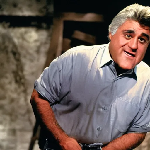 Image similar to jay leno performing a challenge in fear factor