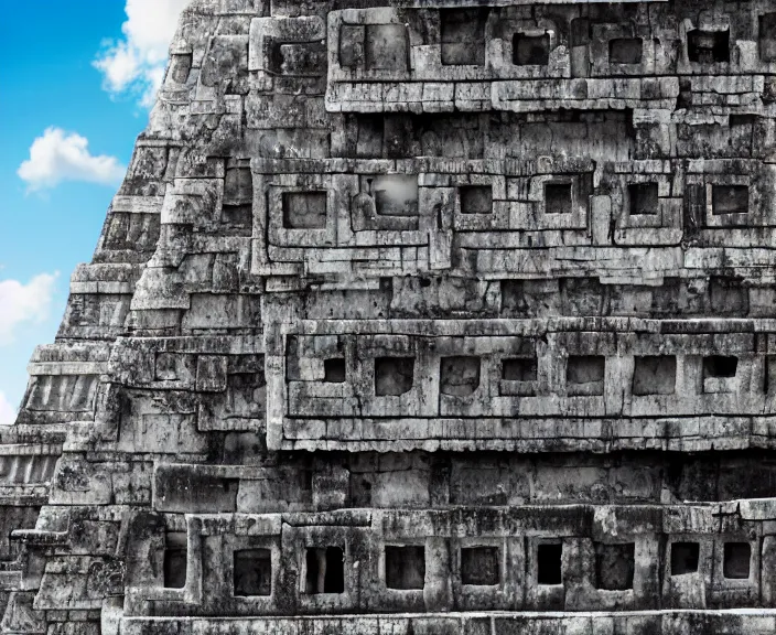 Image similar to 4 k hd, high detail photograph of chichen itza, shot with sigma f / 4. 2, 2 5 0 mm sharp lens, wide shot, volumetric lighting, high level texture render, unreal engine